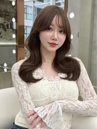 カラー 透明感カラー🌱‬‪ 結衣のヘアスタイル