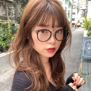 セミロング カラー 畑中康志 美髪矯正/ハイトーンのヘアスタイル