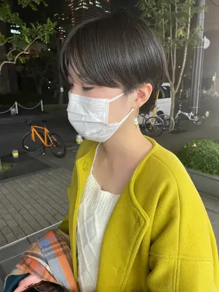 ショート 透明感ニュアンス 柔らかstyle🤍のヘアスタイル