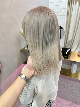 ミディアム カラー ヘアアレンジ 天神/ブリーチ/ ブリーチなしカラーのヘアスタイル