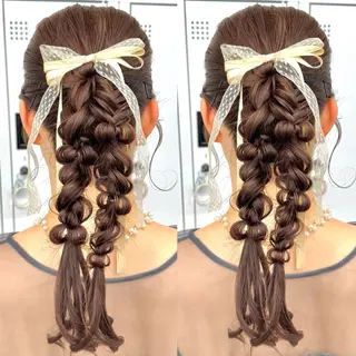 ロング ヘアアレンジ ヘアメ🎀推しカラー 🥣横浜/しほ🧸のヘアスタイル