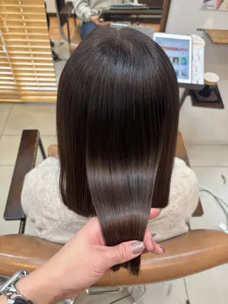 ミディアム パーマ 頭皮×髪質改善 透明感カラー💎中村のヘアスタイル