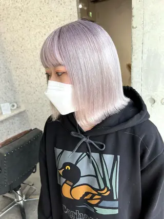 ミディアム カラー ヘアアレンジ lani ブリーチ /ダブルカラーのヘアスタイル