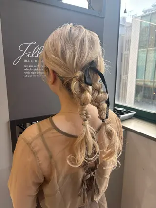ヘアアレンジ ブリーチなしWカラー ヘアセット菜希のヘアスタイル