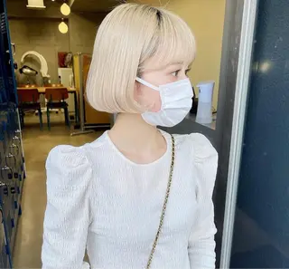 ショート カラー 韓国ボブ/ハッシュ カットKIRAのヘアスタイル