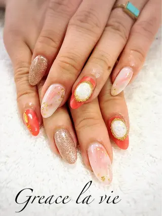 ロング カラー ネイル マツエク・マツパ Greace  la vieのネイルデザイン