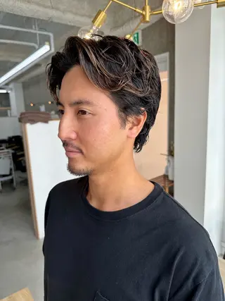 パーマ メンズ 八谷 将平のヘアスタイル