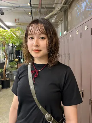 ミディアム パーマ maho/垢抜け カラーパーマメイクのヘアスタイル