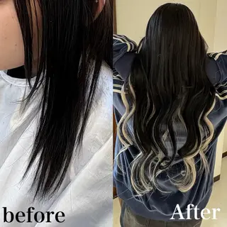 ロング あやか/ハイトーンカ ラー/デザインカラーのヘアスタイル