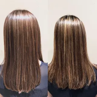 セミロング カラー パーマ ヘアアレンジ 【ツヤ髪美容師】 ツダケイスケのヘアスタイル