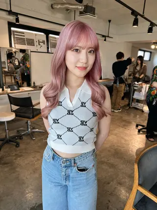 ロング カラー ✨艶ブリーチカラー ✨四ノ宮裕己のヘアスタイル