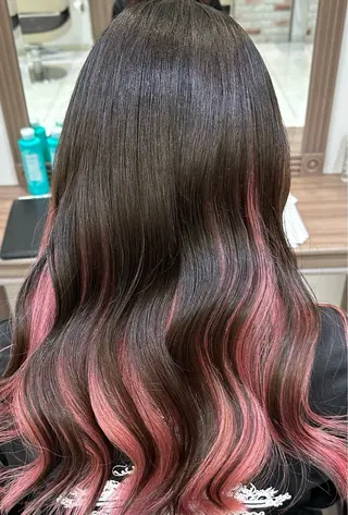 セミロング カラー 【複雑履歴ブリーチ】 中村　玲仁のヘアスタイル