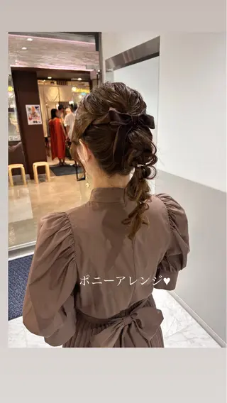 セミロング ヘアアレンジ 薄田 珠美のヘアスタイル