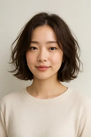 ミディアム パーマ 宮原 愛果のヘアスタイル
