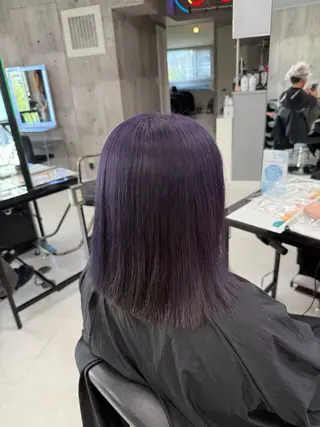 ミディアム カラー メンズ ☁️かずき☁️青.紫 推し活カラー💫のヘアスタイル