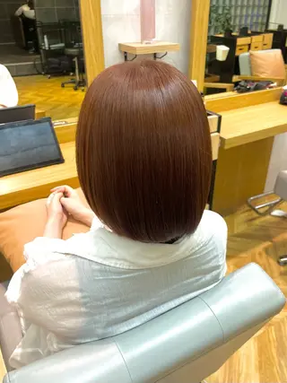 カラー ひなこ♡縮毛矯正/ 艶カラー🤍透明感のヘアスタイル
