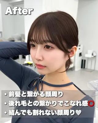 セミロング カラー 顔周り特化/韓国ヘア /レイヤー/吉野幸大のヘアスタイル