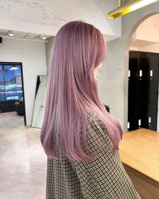 ロング カラー 顔まわりカット/透け カラー/Memi🎀のヘアスタイル