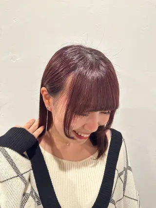 ミディアム 縮毛矯正/ベージュ 新潟/レイヤー/有紗のヘアスタイル