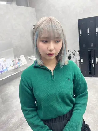 ミディアム 江坂エリア最安値◎ ブリーチ*土田のヘアスタイル