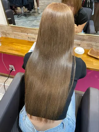 ロング カラー ヘアカラー&縮毛矯正 STAR☆RIVERのヘアスタイル