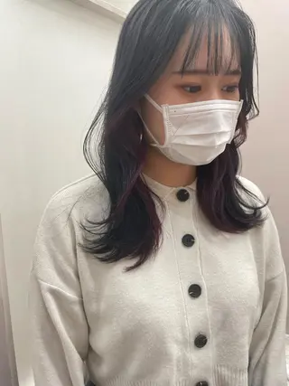 ミディアム カラー ヘアアレンジ 蔵前🫧韓国風レイヤ ーカット🫧KAHOのヘアスタイル