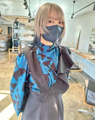 ミディアム カラー ✨艶ブリーチカラー ✨四ノ宮裕己のヘアスタイル