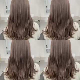 セミロング 透明感♡グレージュ ♡ミルクティー♡のヘアスタイル