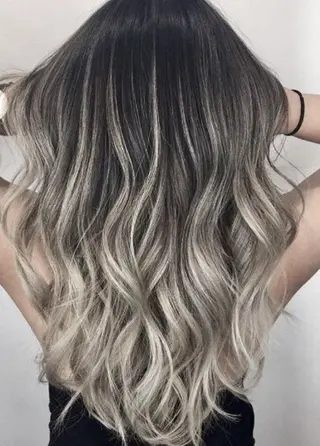 セミロング カラー パーマ ヘアアレンジ チビ編み込みエクステ シールEXどぅ〜すのヘアスタイル