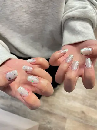 ネイル はばすみれ🎀ﾈｲﾙ 光ﾌｪｲｼｬﾙ ﾍｱのネイルデザイン