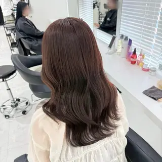 セミロング カラー 🤍ブリーチなし ブラウンhimi🤍のヘアスタイル
