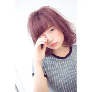 ミディアム セミロング カラー 内藤 達也のヘアスタイル