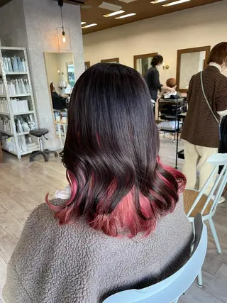セミロング カラー ヘアアレンジ 🫧ヒシダアキ taboo.i🫧のヘアスタイル