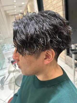 ショート パーマ メンズ 💈メンズ特化 美容師サキ💈のヘアスタイル
