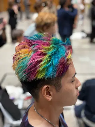 ショート カラー メンズ ０分パーマ/ メンズパーマ藤原海斗のヘアスタイル