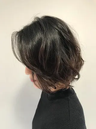ショート パーマ 長谷川 誠志のヘアスタイル