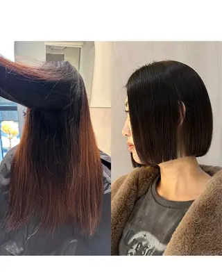 ショート iroha半個室 大阪/ボブ/縮毛矯正のヘアスタイル