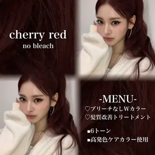 ロング カラー 💗愛され暖色💗 ピンク/レッド💗のヘアスタイル