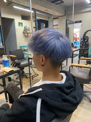 ショート カラー メンズ ブリーチムラ修正 /ハイトーン/青砥大のヘアスタイル