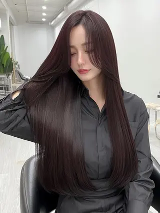 ロング カラー パーマ フォーカス ジャパンのヘアスタイル