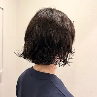 ミディアム カラー パーマ オリーブカラー/みづ き/ボブパーマ🤍のヘアスタイル