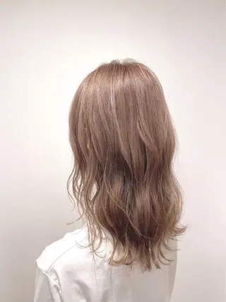ロング カラー ヘアアレンジ フェザーパーマ/ ダブルカラー/藤田のヘアスタイル