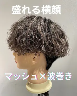 ショート パーマ メンズ 長町/酸性ストレート /曲がる縮毛矯正のヘアスタイル