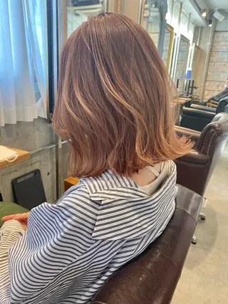 ミディアム カラー 似合わせカラーパーマ 🌿kitin米川のヘアスタイル