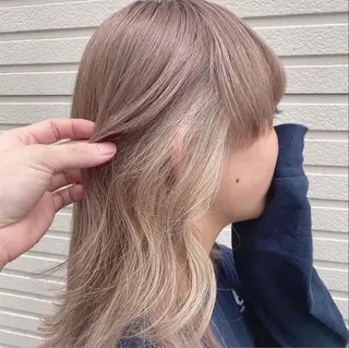 ミディアム カラー ハイトーンイヤ リングカラー清水隆央のヘアスタイル