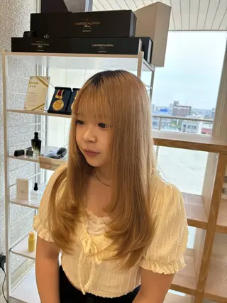 ロング 推し活/韓国/ブリー チカラーminamiのヘアスタイル