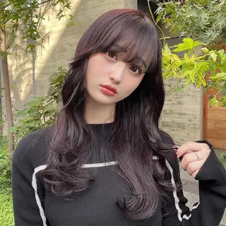 セミロング カラー 顔周りカット 【オノザワリョウ】のヘアスタイル