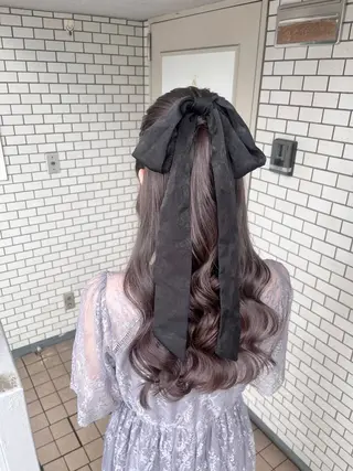 ロング ヘアアレンジ 参列♡デートゆるふわ ヘアメイク🎀みゆうのヘアスタイル