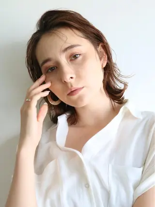 ミディアム 🌿似合わせ透明感 カラー松本朋幸🌿のヘアスタイル