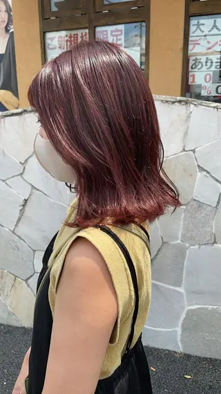 ミディアム カラー 川元 汐音のヘアスタイル